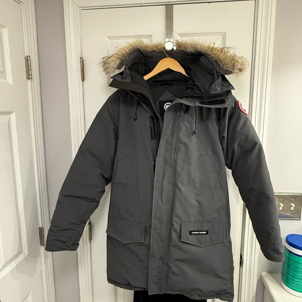 Canada Goose Charcoal Langford Parka Jacket with Fur Trim